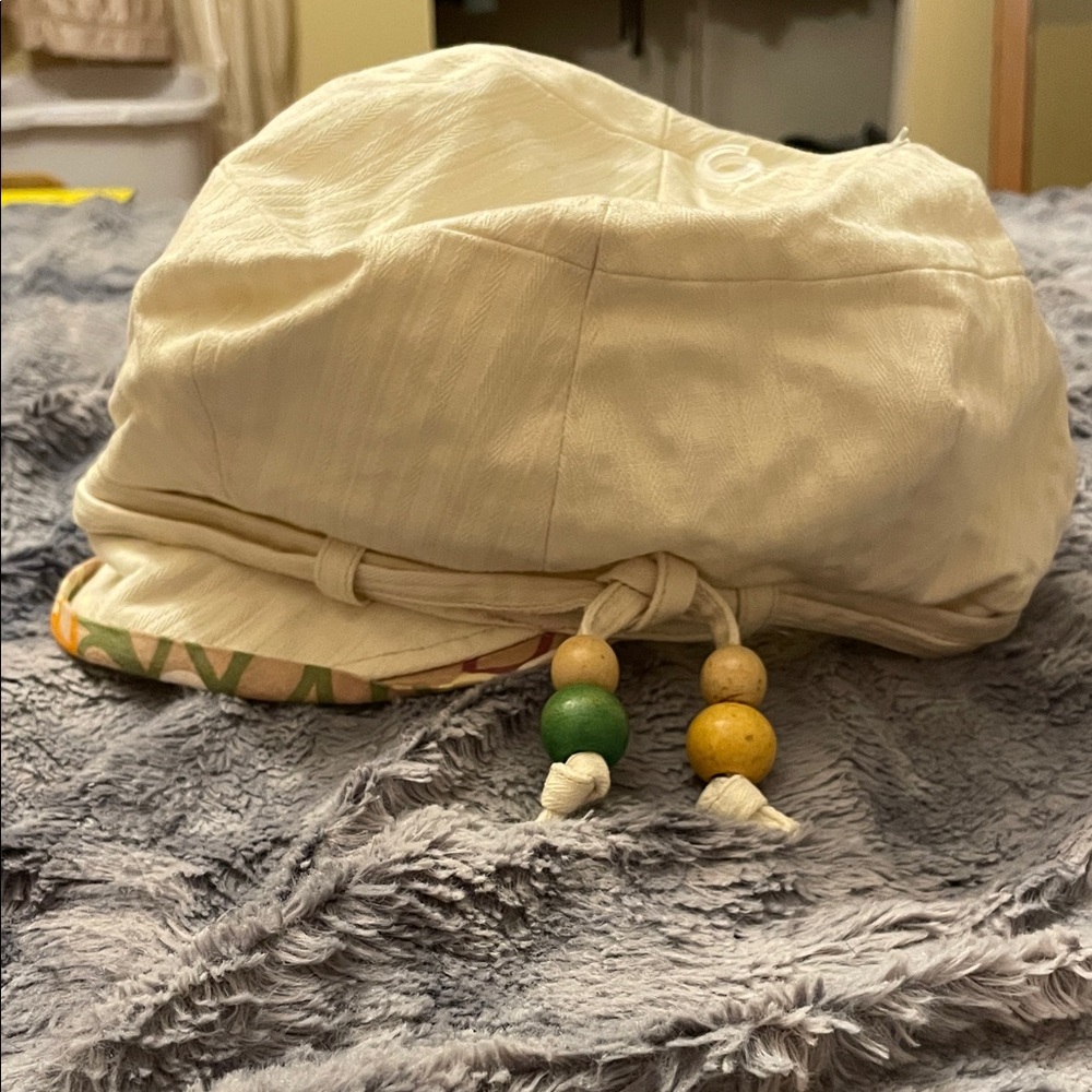 Cream Cap with Beaded Accents
